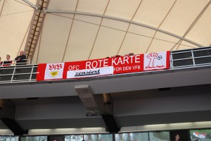 Zensiertes Banner im VfB-Stadion